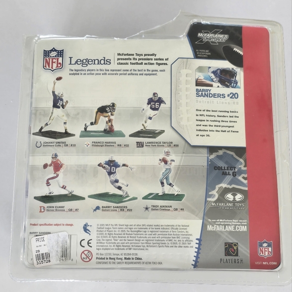 Barry Sanders NFL Legends Action Figure - Blue, Silver and White - Picture 4 of 5